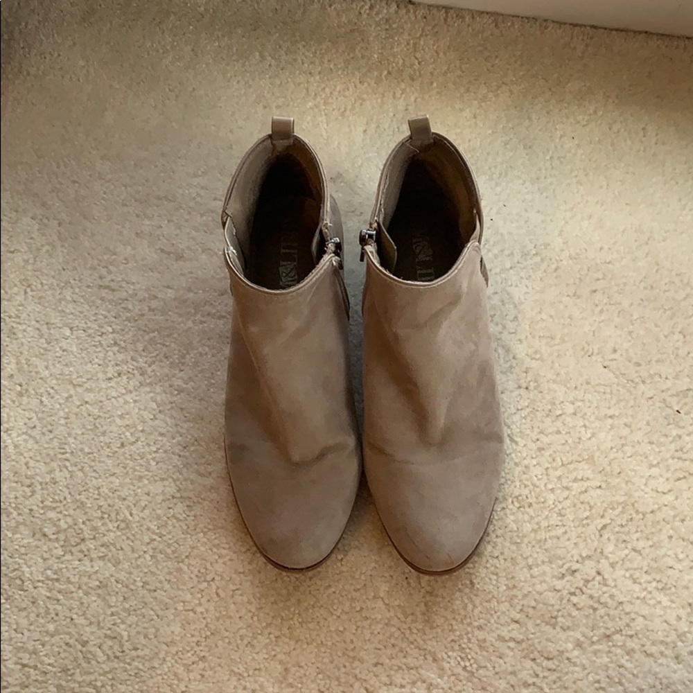 Beige Suede Booties